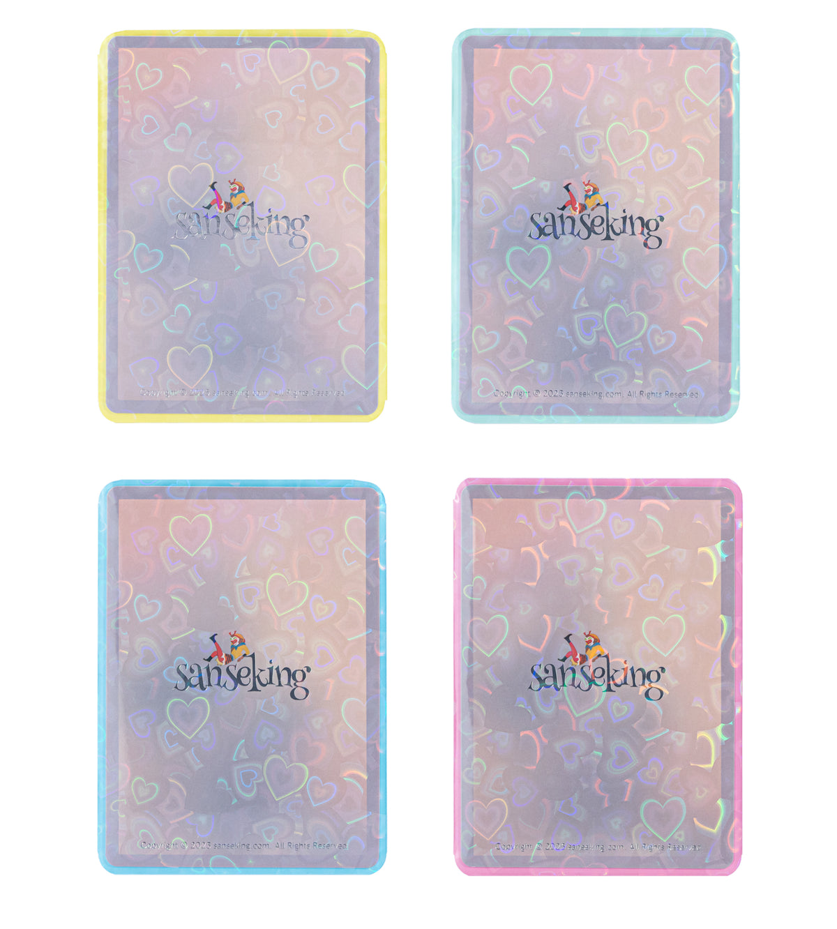 Love Heart-Shape Laser Flashing Rounded Card Sleeves