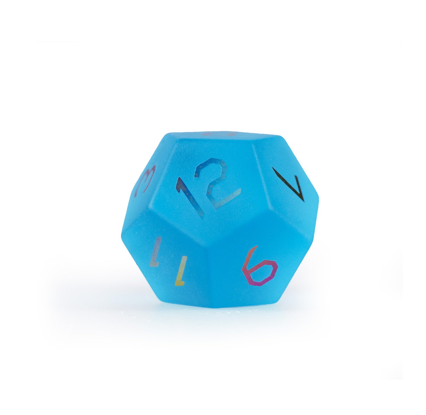 Ocean Blue Plated Glass 7-Piece Polyhedral Dice Set