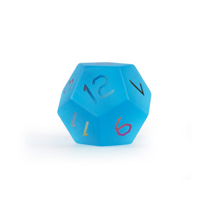 Ocean Blue Plated Glass 7-Piece Polyhedral Dice Set