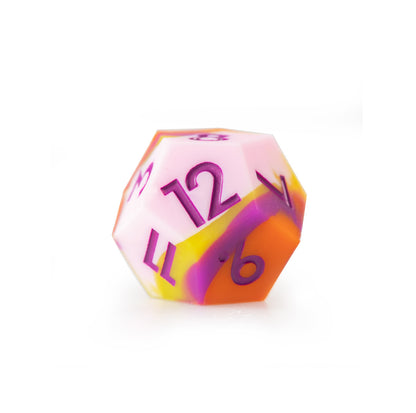 Peach Candy Silicone 7-Piece Polyhedral Dice Set