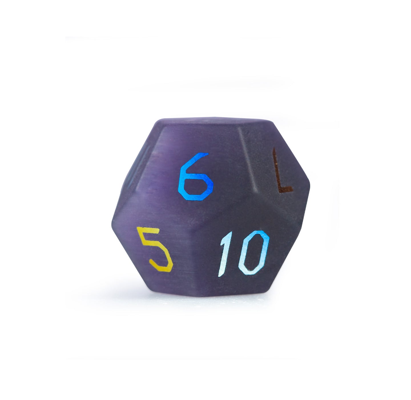 Violet Orchid Cat’s Eye Plated 7-Piece Polyhedral Dice Set