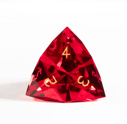 Red Crystal Diamond-Cut 7-Piece Dice Set