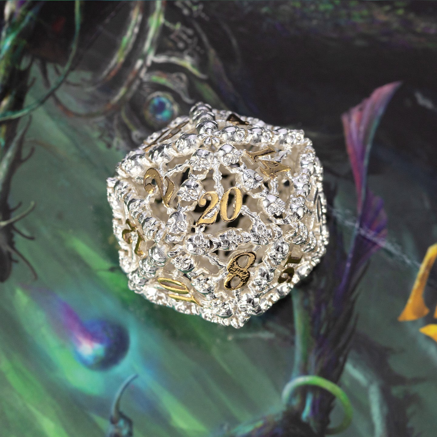 Hollow White Jade D20 — 41 mm
