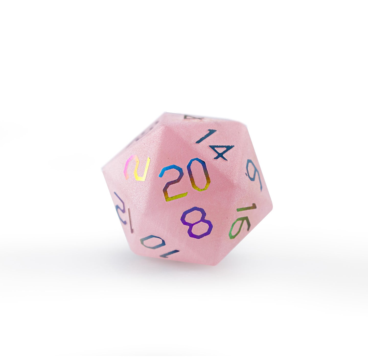 Pink Cat’s Eye Plated 7-Piece Polyhedral Dice Set