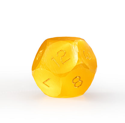Yellow Cat’s Eye Crystal Diamond-Cut 7-Piece Dice Set