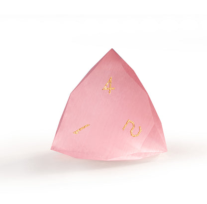 Pink Cat’s Eye Crystal Diamond-Cut 7-Piece Dice Set