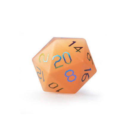 Amber Cat’s Eye Plated 7-Piece Polyhedral Dice Set