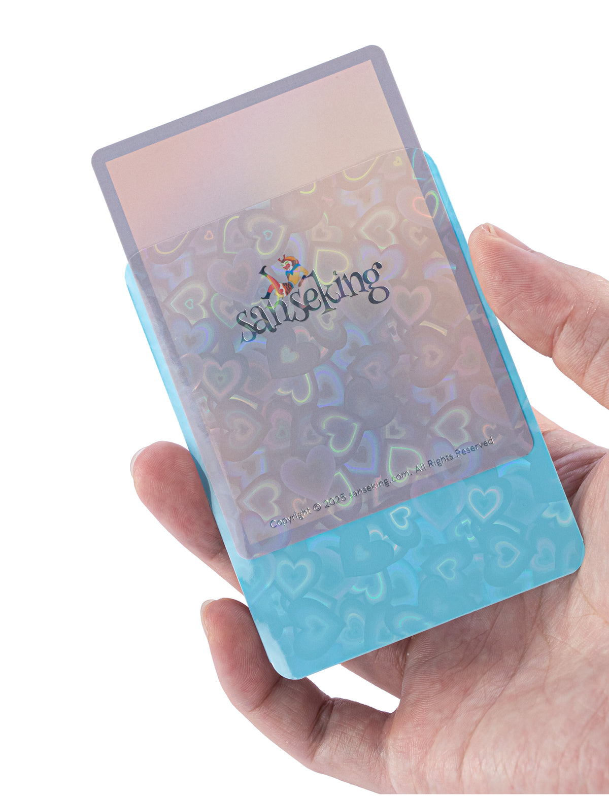 Love Heart-Shape Laser Flashing Rounded Card Sleeves