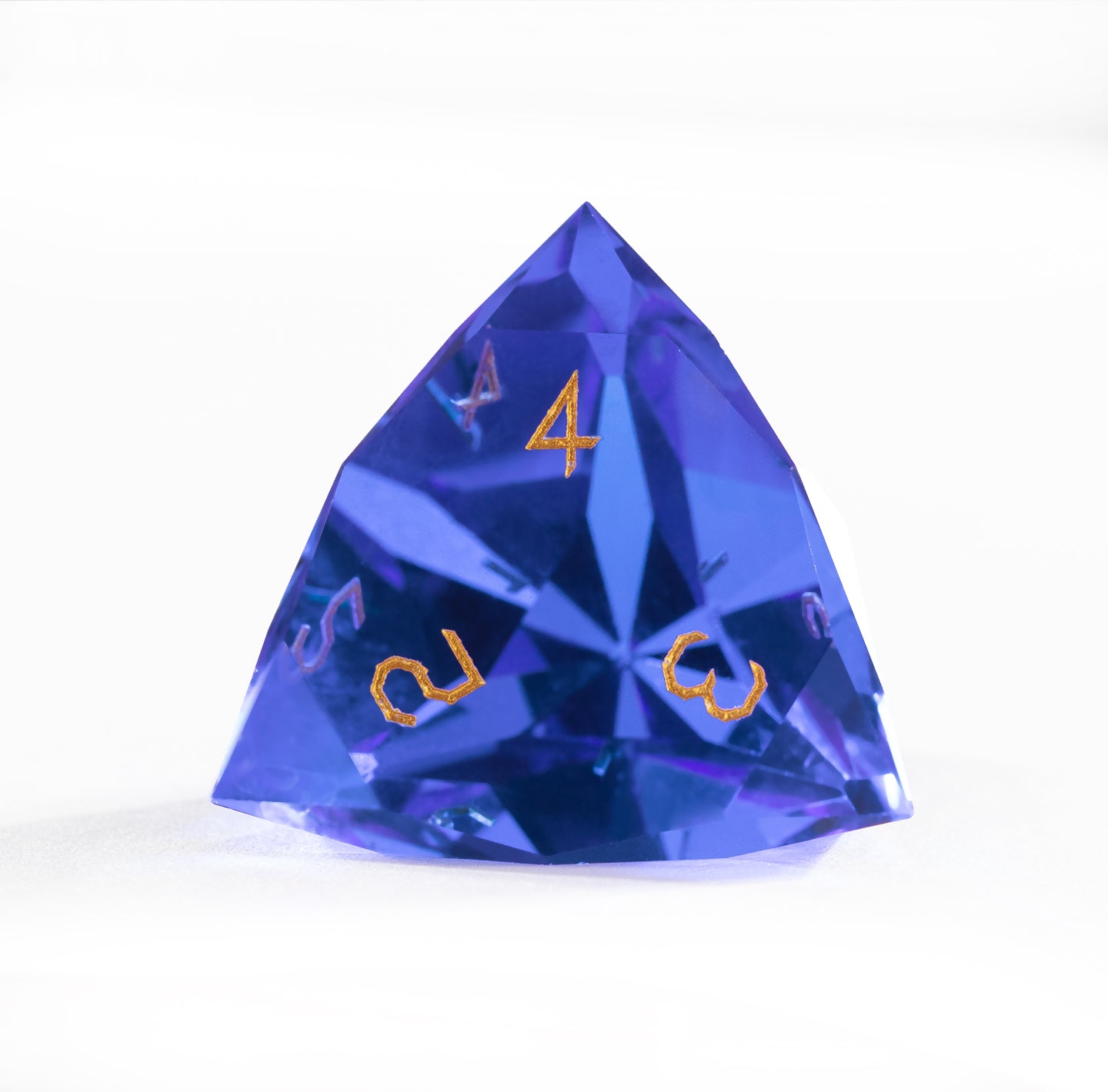 Royal Blue Crystal Diamond-Cut 7-Piece Dice Set