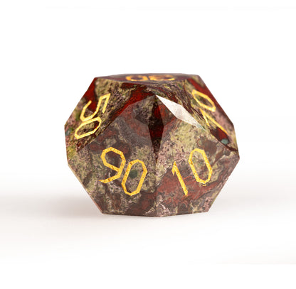 Dragon Bloodstone Diamond-Cut 7-Piece Dice Set