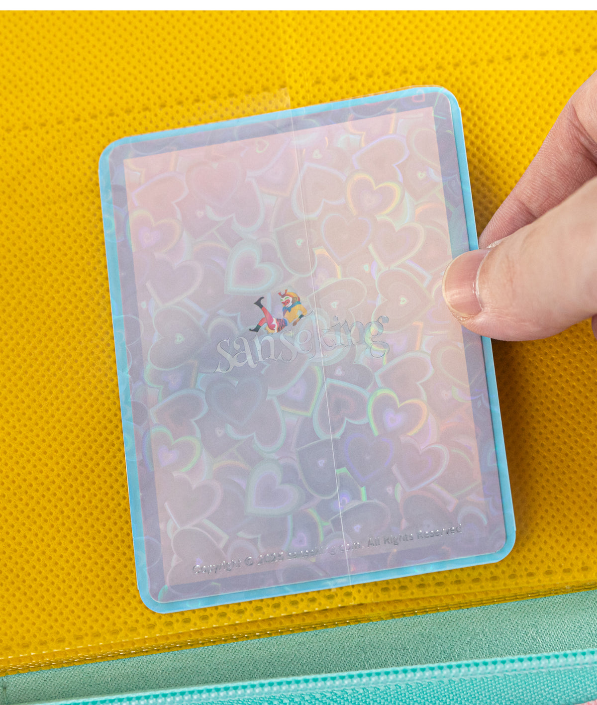 Love Heart-Shape Laser Flashing Rounded Card Sleeves