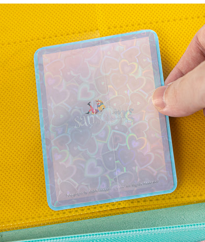 Love Heart-Shape Laser Flashing Rounded Card Sleeves