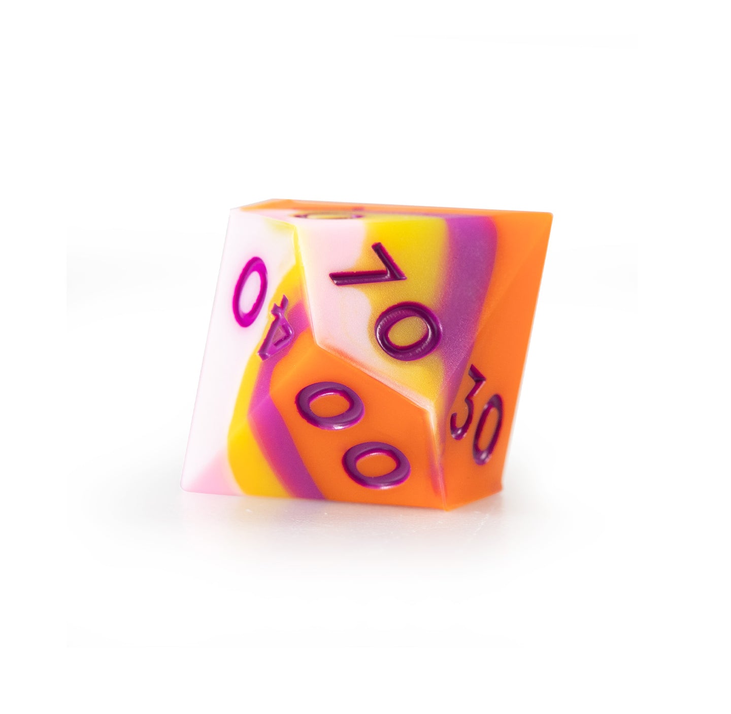 Peach Candy Silicone 7-Piece Polyhedral Dice Set