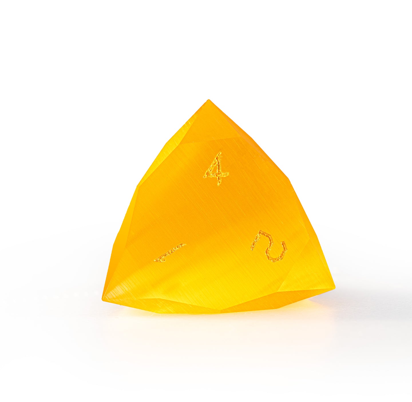 Yellow Cat’s Eye Crystal Diamond-Cut 7-Piece Dice Set
