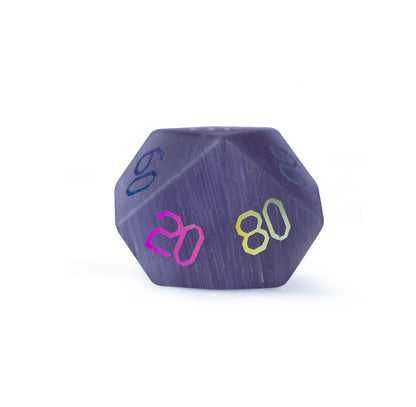 Violet Orchid Cat’s Eye Plated 7-Piece Polyhedral Dice Set