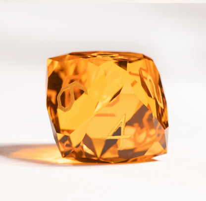 Orange Crystal Diamond-Cut 7-Piece Dice Set