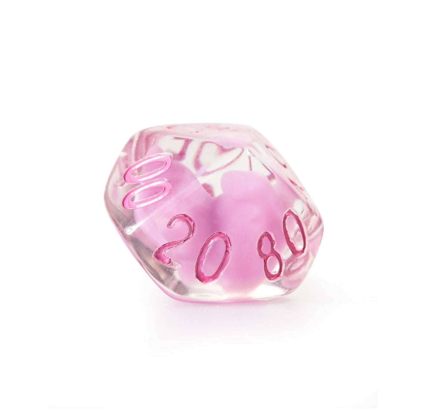 Rose Quartz Familiar 7-Piece Polyhedral Dice Set