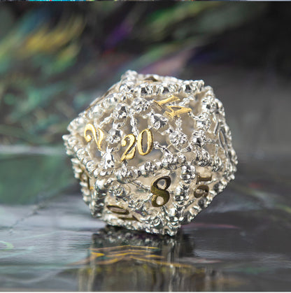 Hollow White Jade D20 — 41 mm