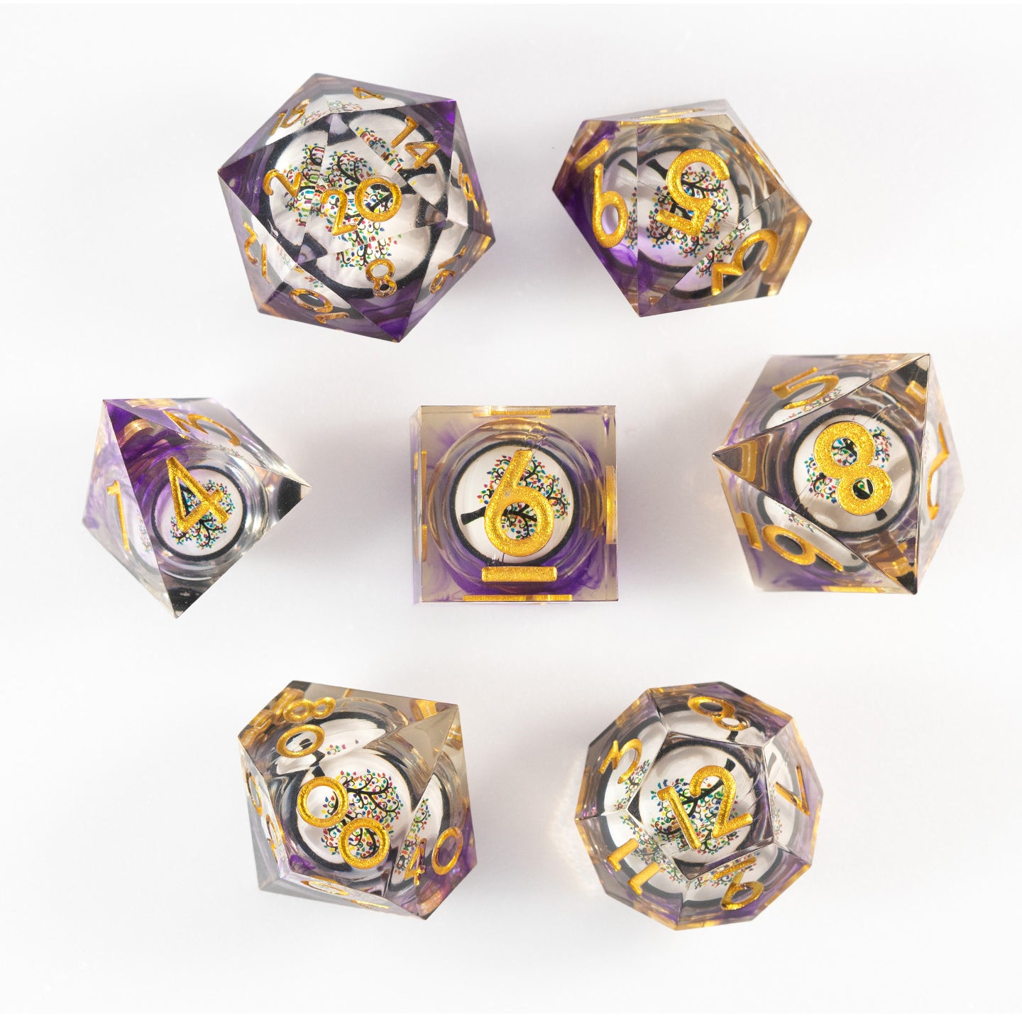 Amethyst Grove 7-Piece Polyhedral Dice Set