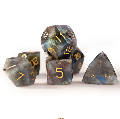 Labradorite Diamond-Cut 7-Piece Dice Set