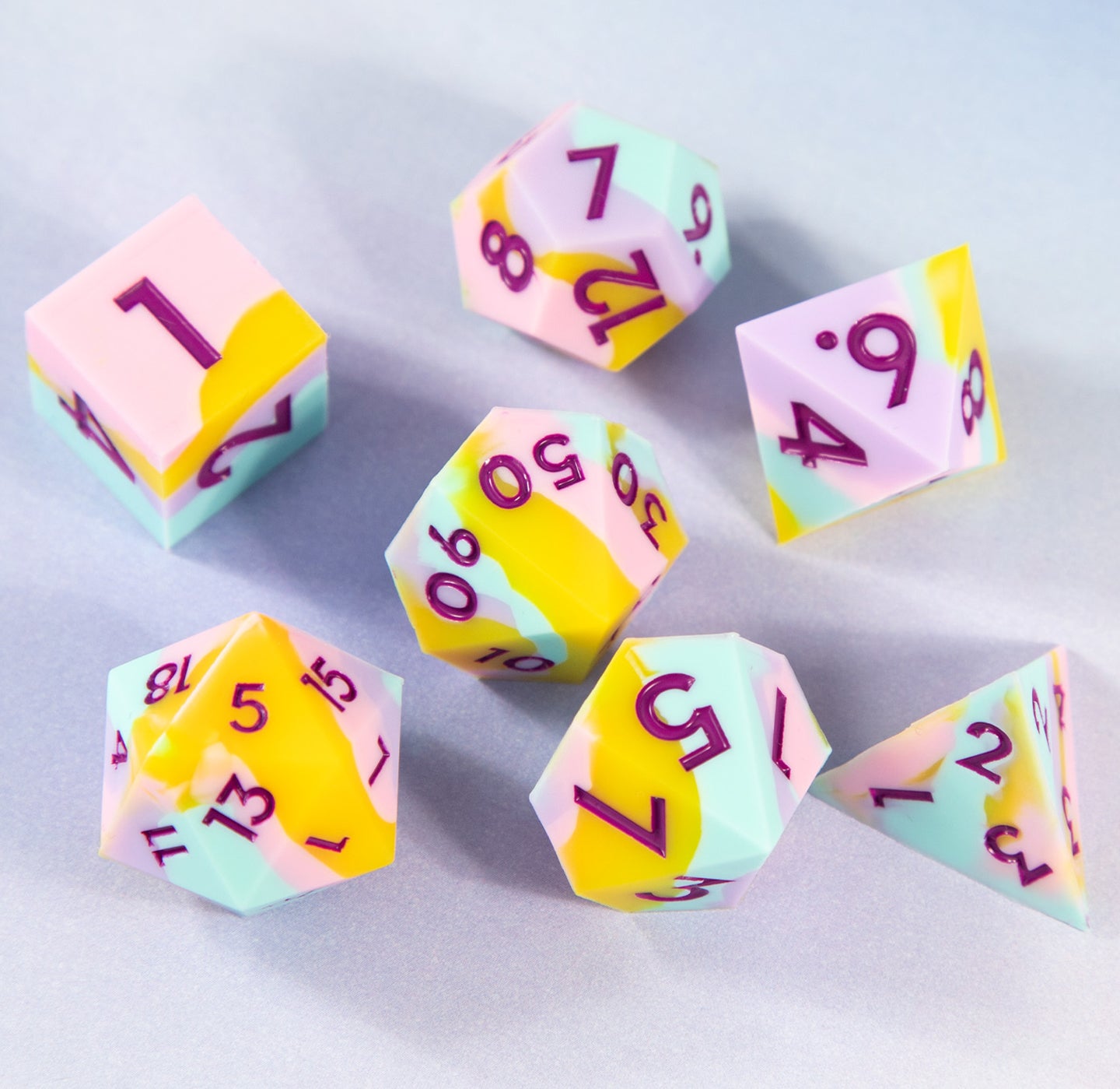 Berry Candy Silicone 7-Piece Polyhedral Dice Set