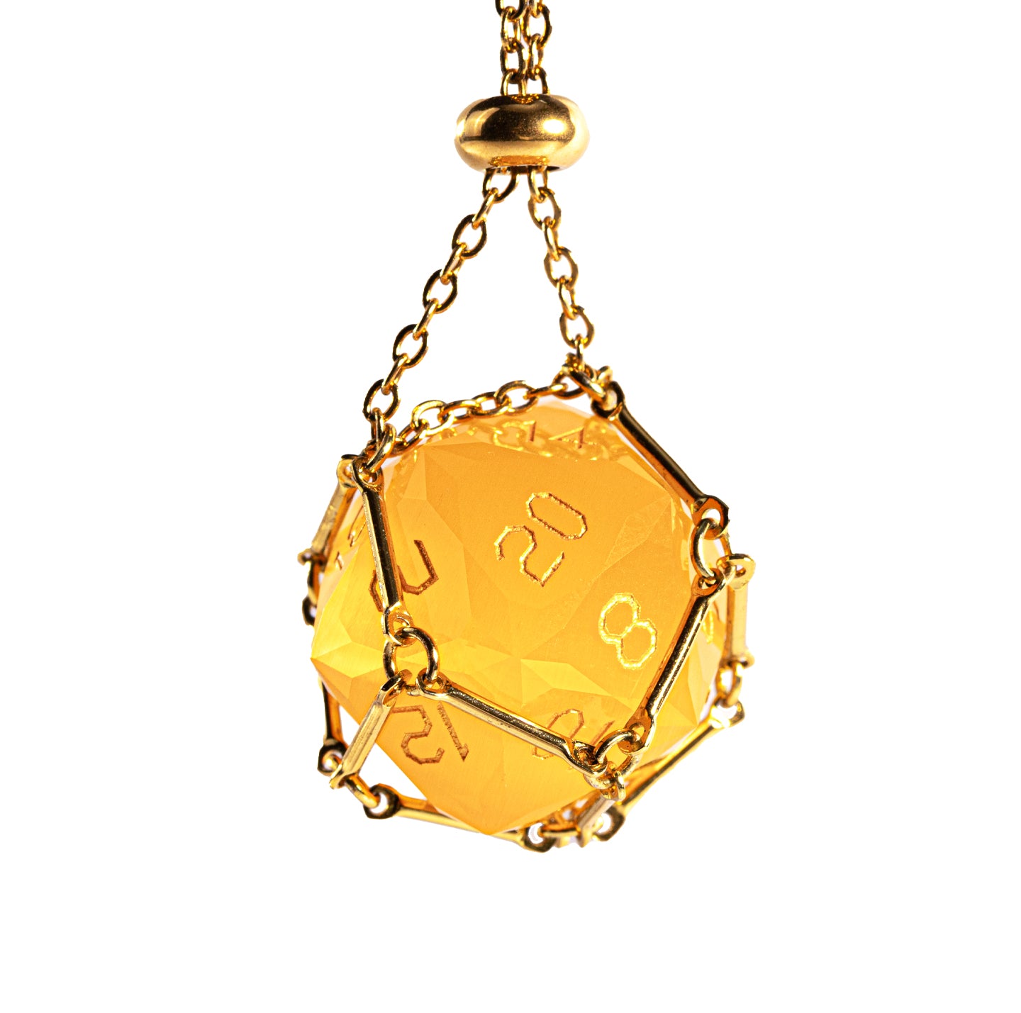 Yellow Cat’s Eye Crystal Diamond-Cut 7-Piece Dice Set