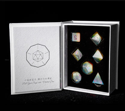 Rainbow Cat Plated 7-Piece Polyhedral Dice Set