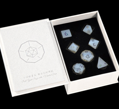 White Star Plated 7-Piece Polyhedral Dice Set