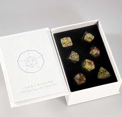 Dragon Bloodstone Diamond-Cut 7-Piece Dice Set