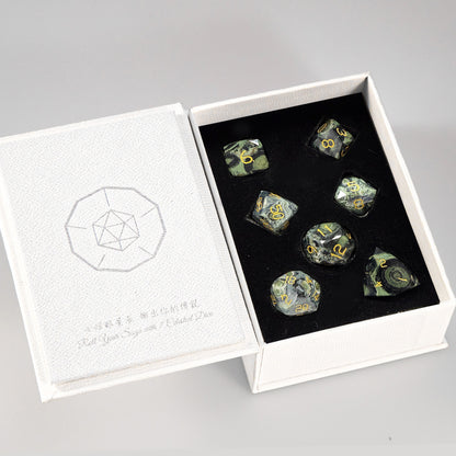 Birdstone Diamond-Cut 7-Piece Dice Set