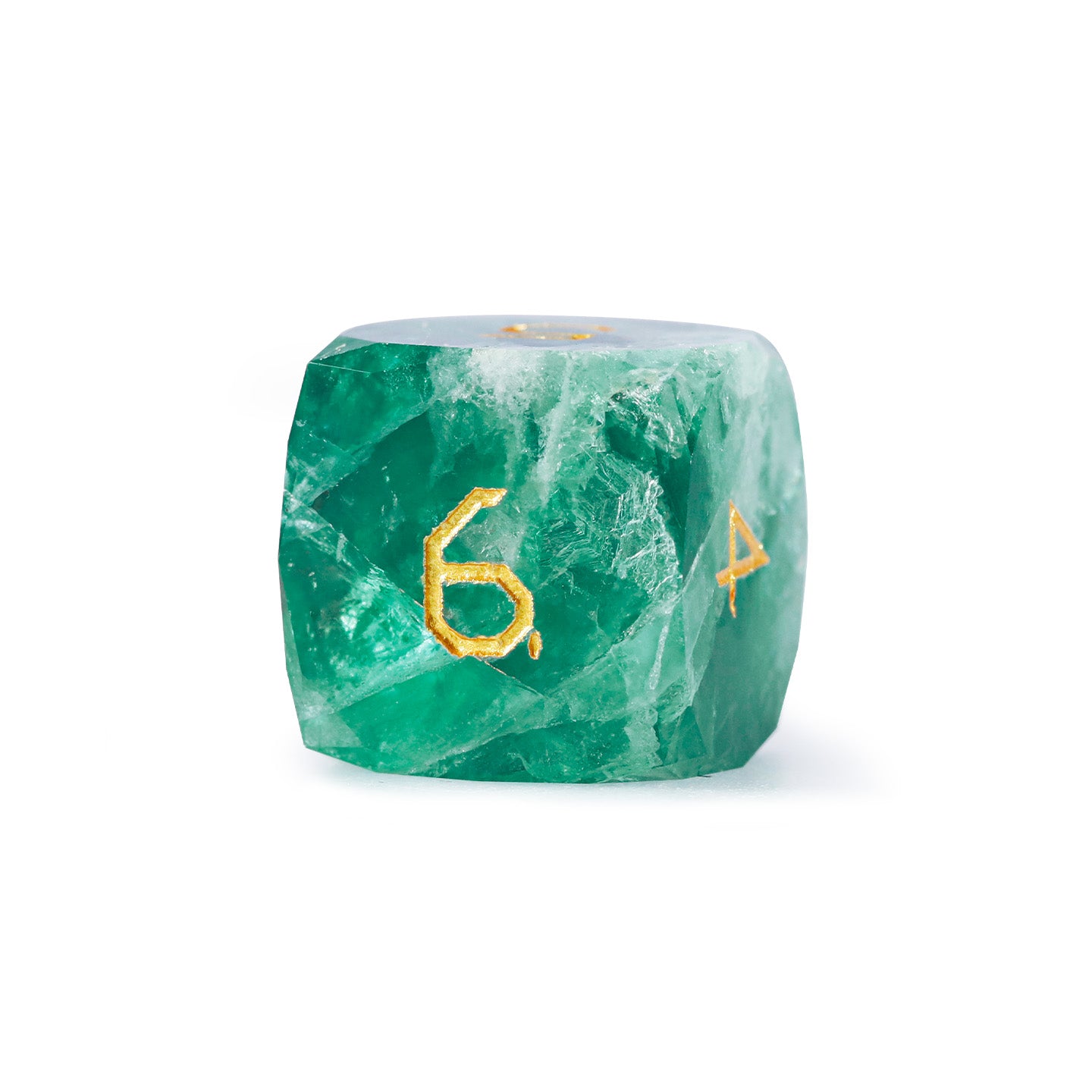 Green Fluorite Diamond-Cut 7-Piece Dice Set