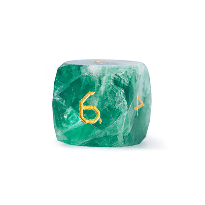 Green Fluorite Diamond-Cut 7-Piece Dice Set