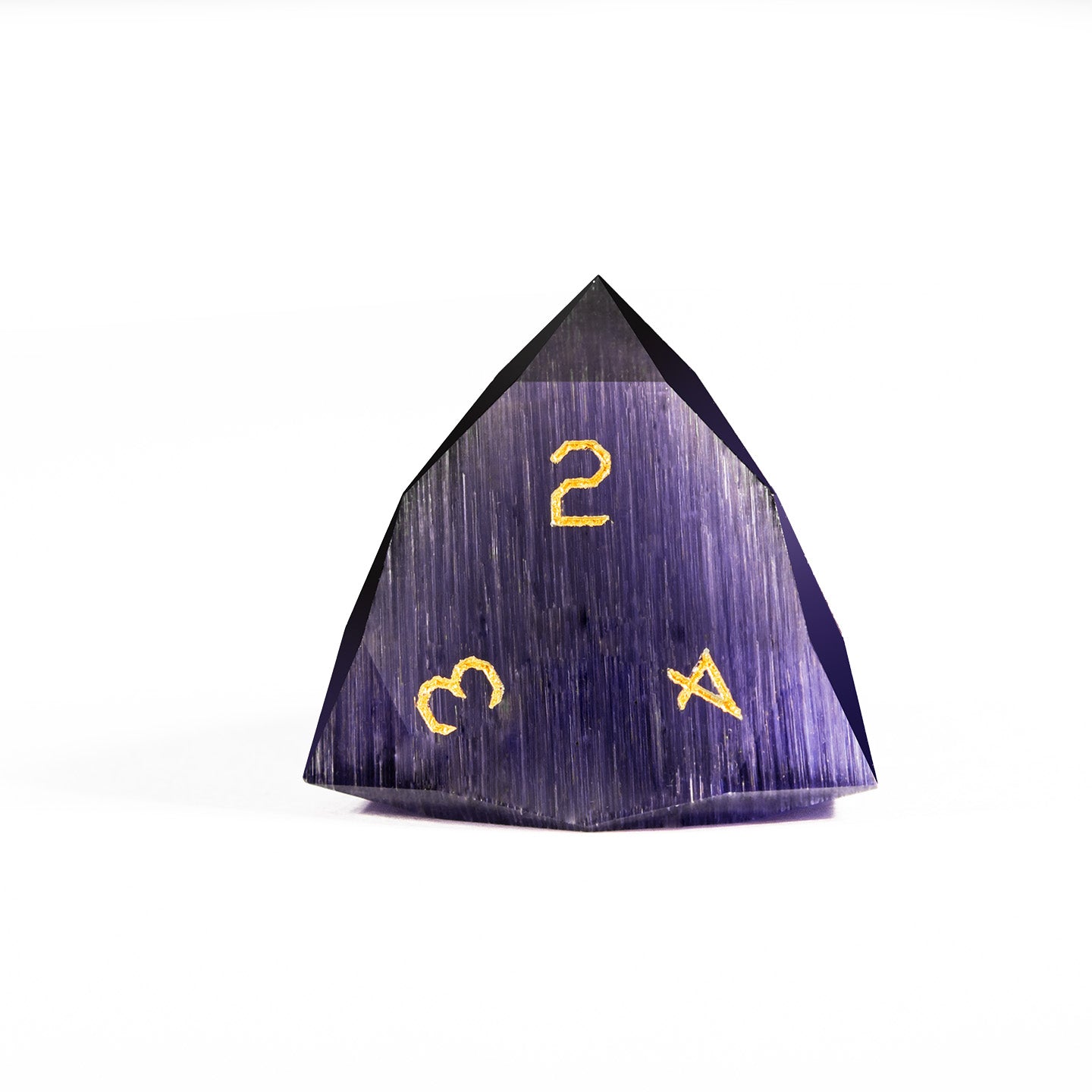 Purple Orchid Cat’s Eye Crystal Diamond-Cut 7-Piece Dice Set