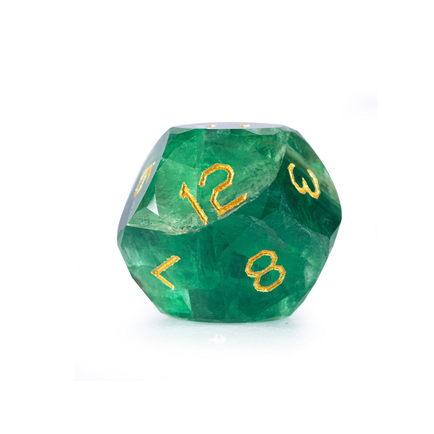 Green Fluorite Diamond-Cut 7-Piece Dice Set