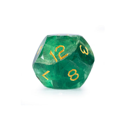 Green Fluorite Diamond-Cut 7-Piece Dice Set