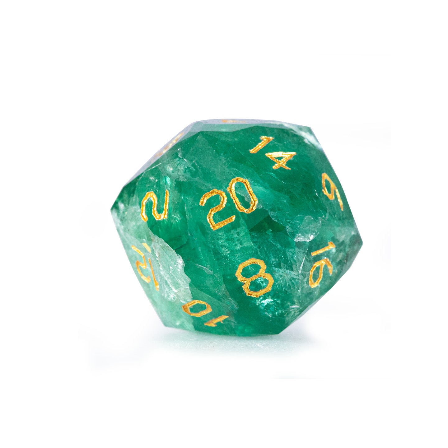 Green Fluorite Diamond-Cut 7-Piece Dice Set