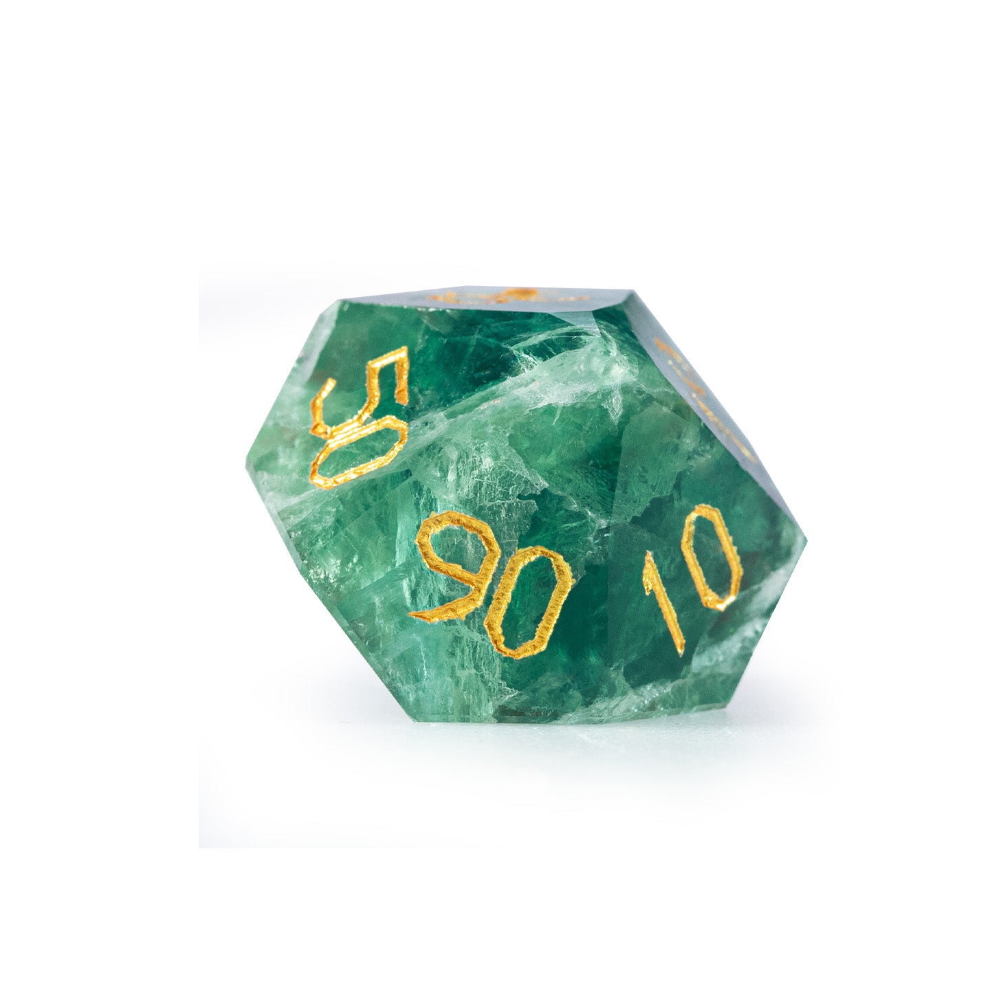 Green Fluorite Diamond-Cut 7-Piece Dice Set
