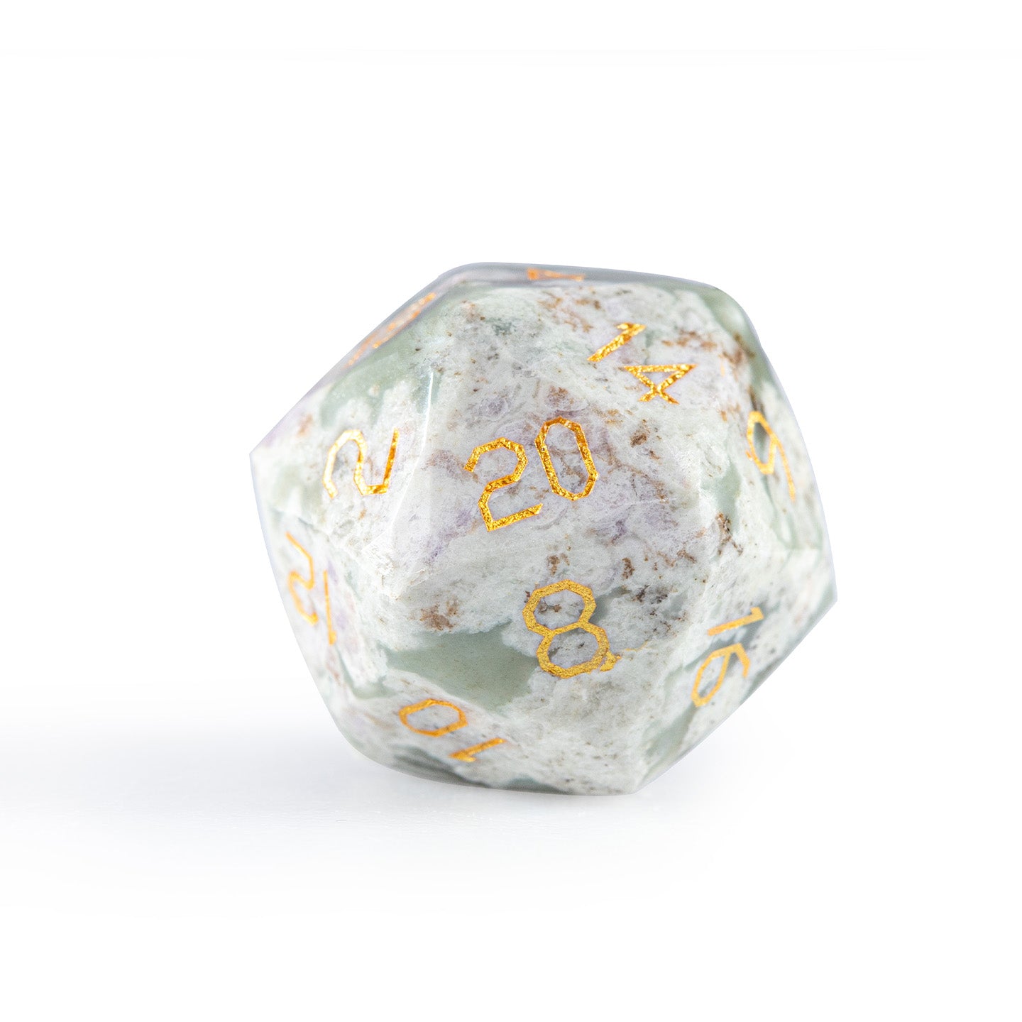 Plum Blossom Jade Diamond-Cut 7-Piece Dice Set