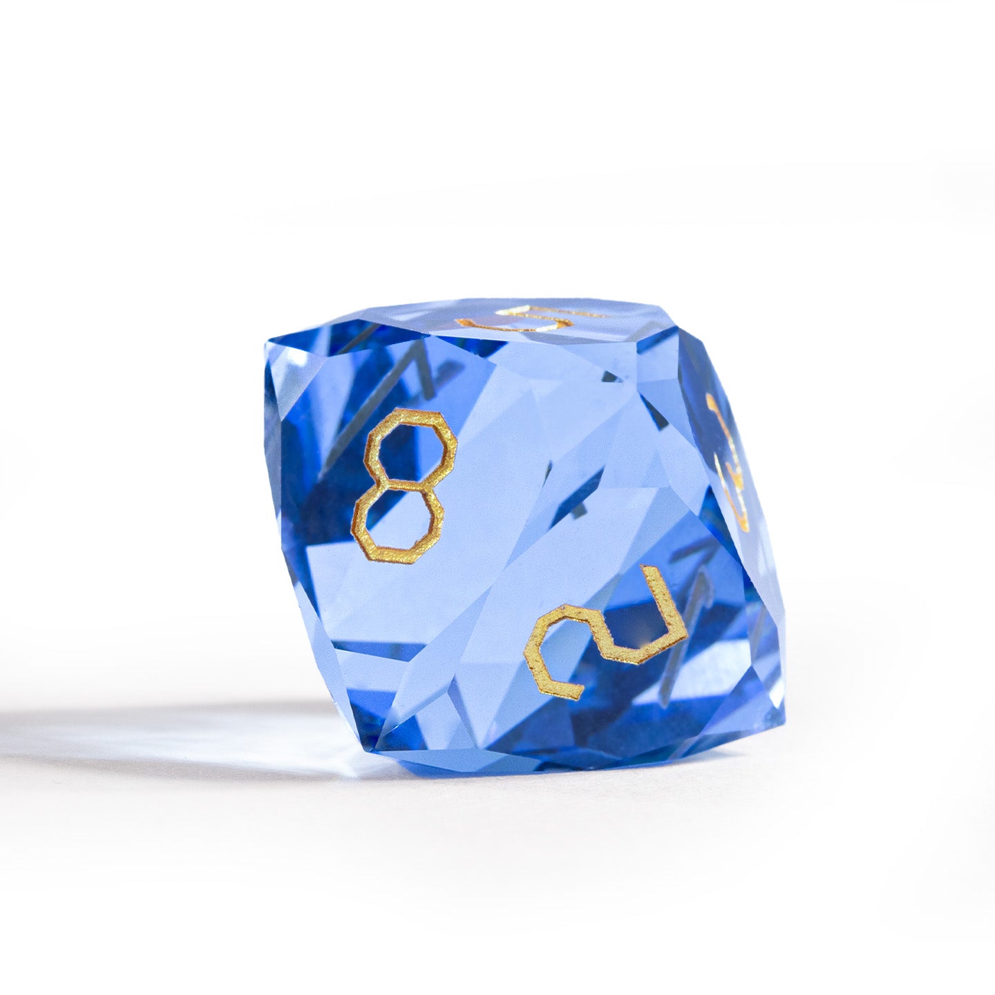 Aqua Blue Crystal Diamond-Cut 7-Piece Dice Set