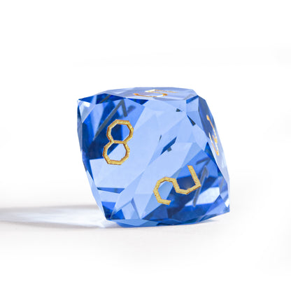 Aqua Blue Crystal Diamond-Cut 7-Piece Dice Set