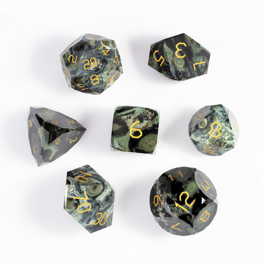 Birdstone Diamond-Cut 7-Piece Dice Set