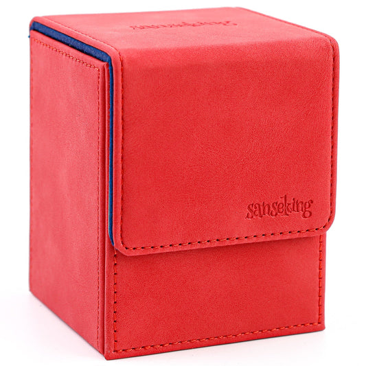 Leather Deck Box for TCG (Vertical,Red)