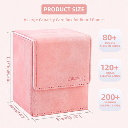 Leather Deck Box for TCG (Vertical,Pink)