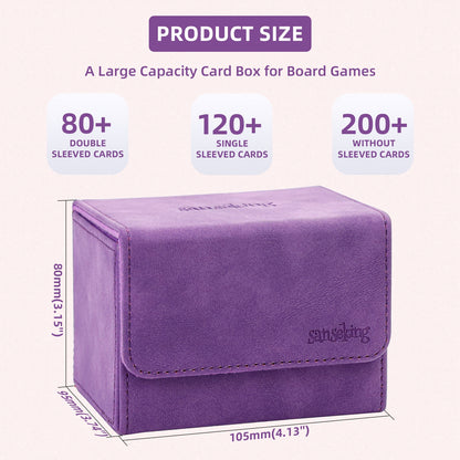 Leather Deck Box for TCG (Horizontal,Purple)
