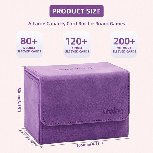 Leather Deck Box for TCG (Horizontal,Purple)