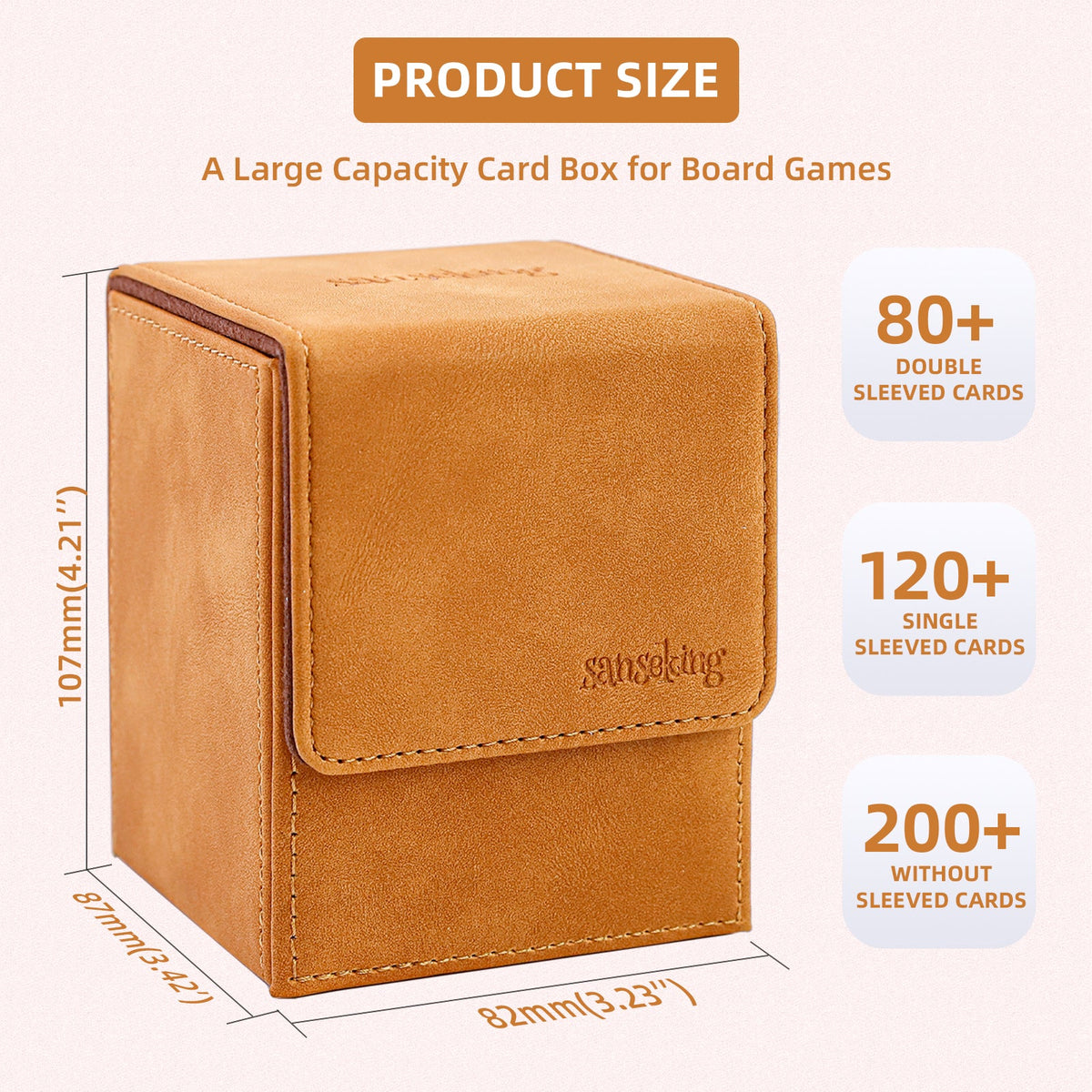 Leather Deck Box for TCG (Vertical,Brown)