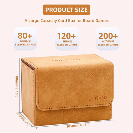 Leather Deck Box for TCG (Horizontal,Brown)