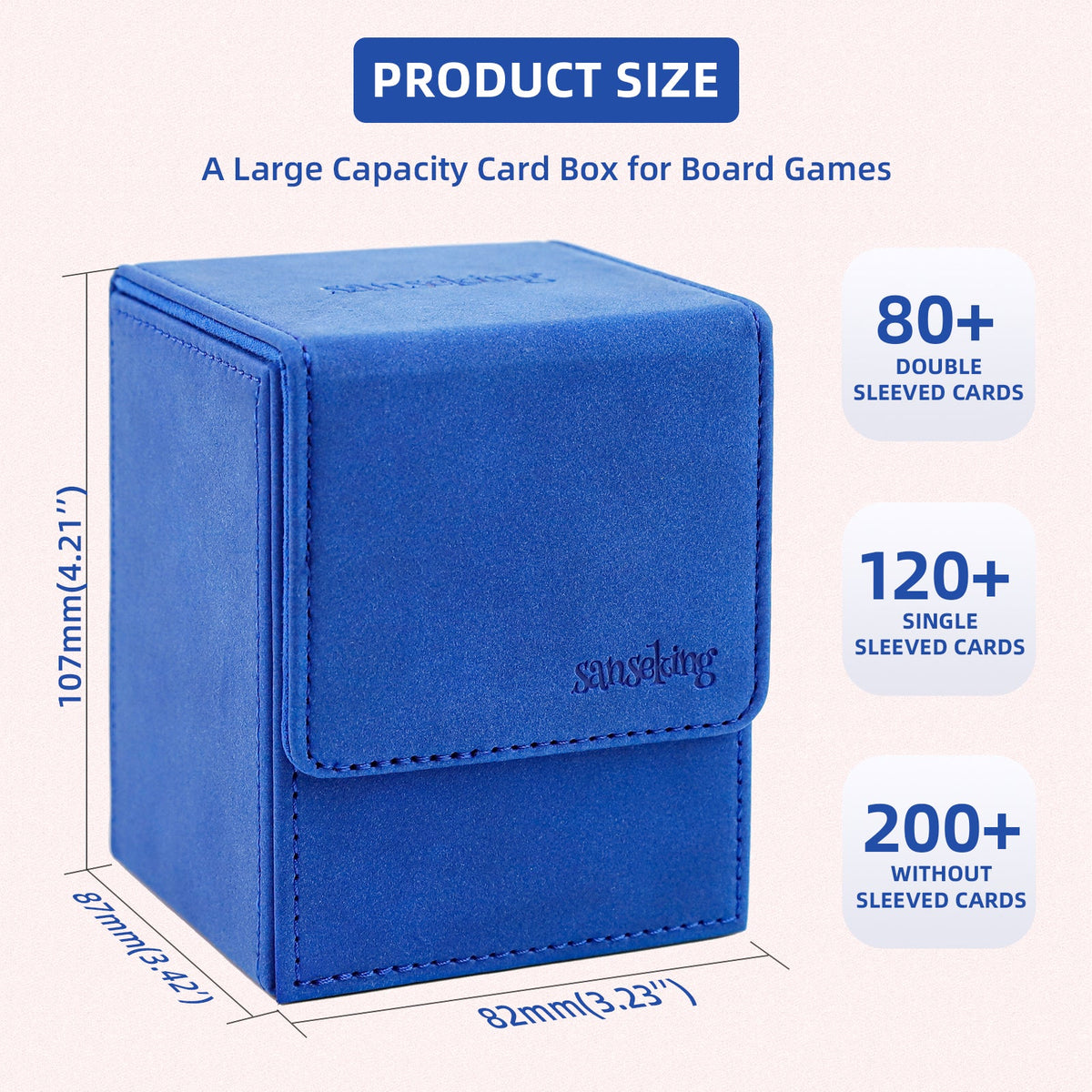 Leather Deck Box for TCG (Vertical,Dark Blue)