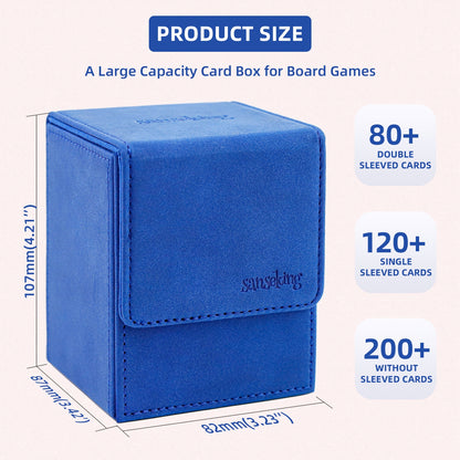 Leather Deck Box for TCG (Vertical,Dark Blue)