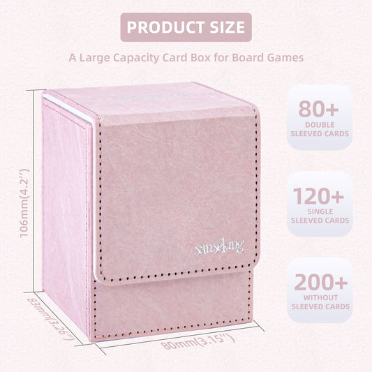TCG Deck Box Fits 100+ yvek® (Vertical,Pink)
